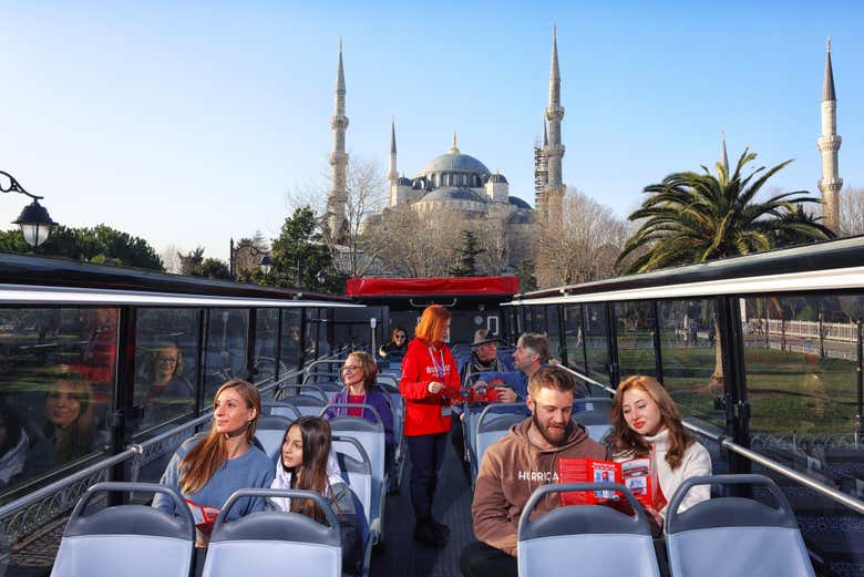 Enjoying the bus tour